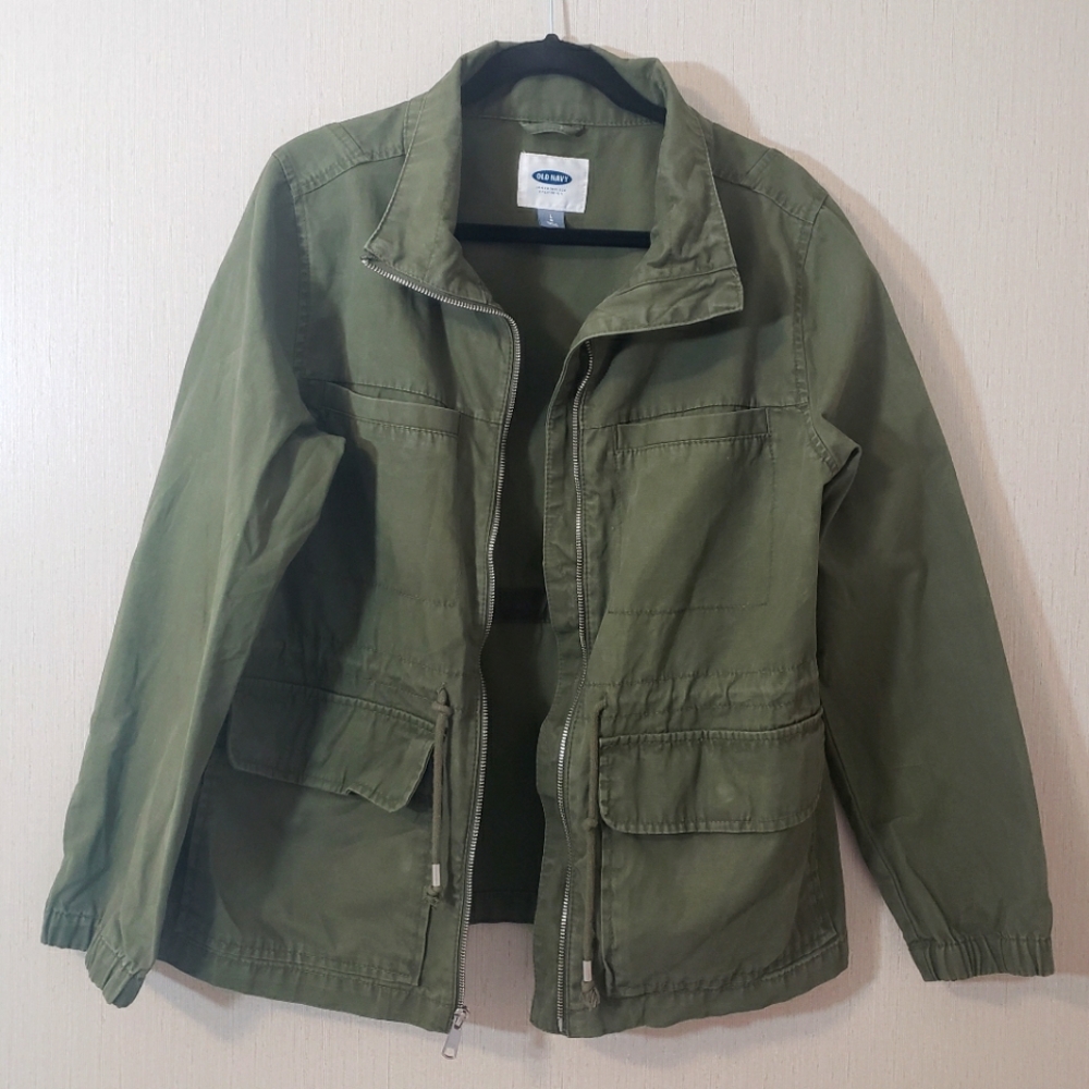 Old Navy Canvas Utility Field Jacket  Green Size Large
